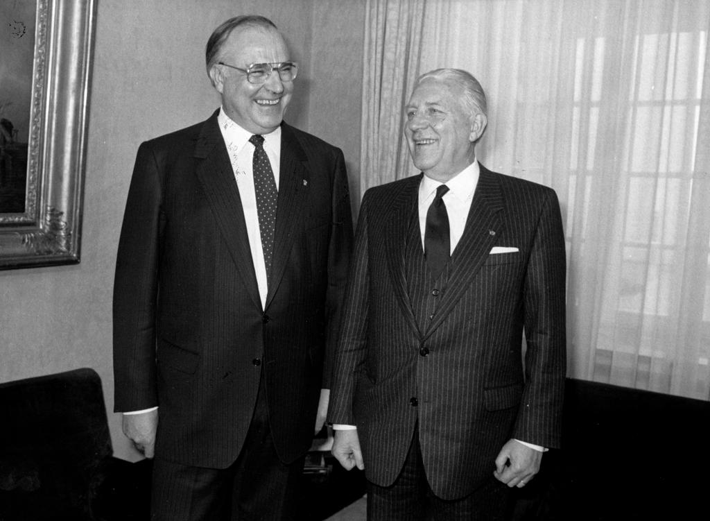 Pierre Werner und Helmut Kohl (Luxemburg, 20. Januar 1984) (II)