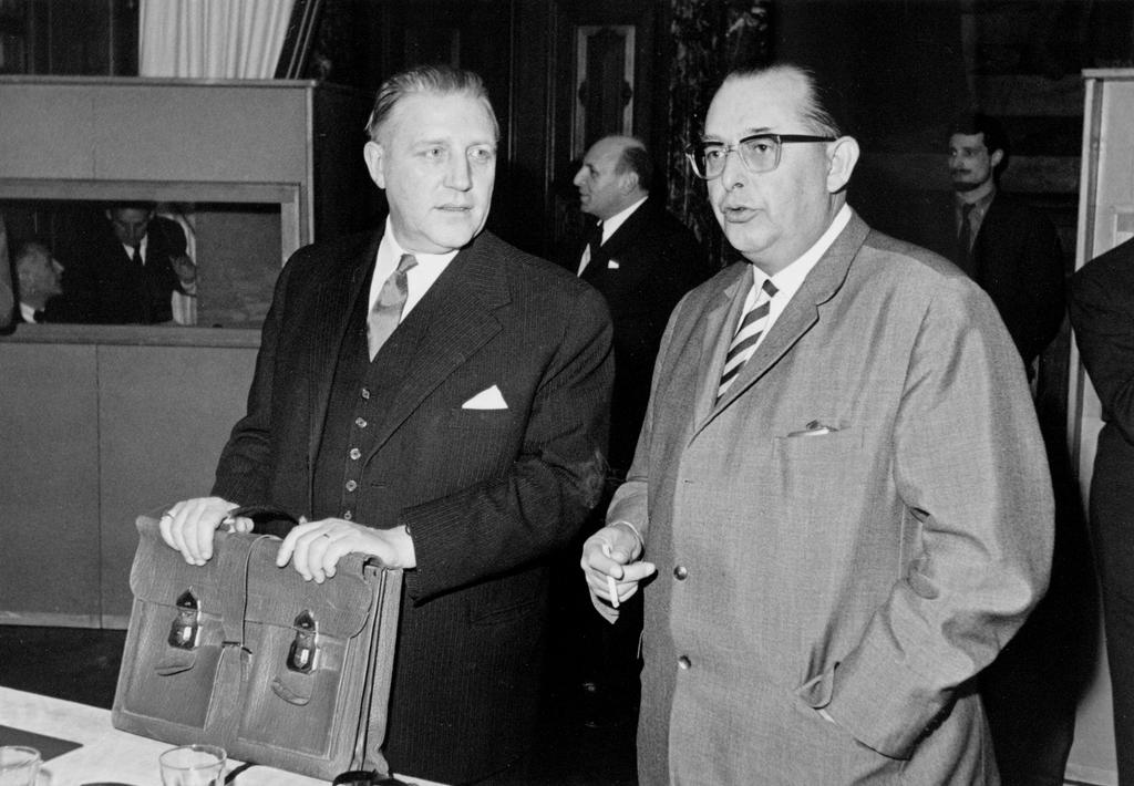 Pierre Werner und Rolf Dahlgrün (Antwerpen, 25. Januar 1965)