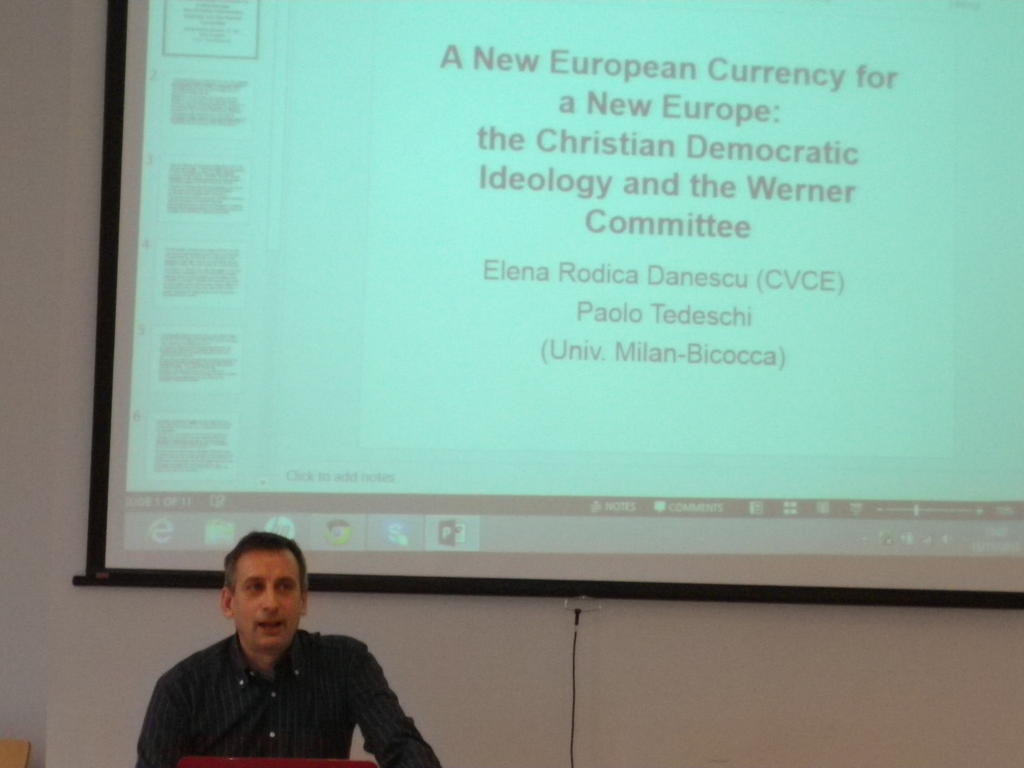Paolo Tedeschi au séminaire «In search for a Christian Democratic Identity» à l’Université catholique de Louvain