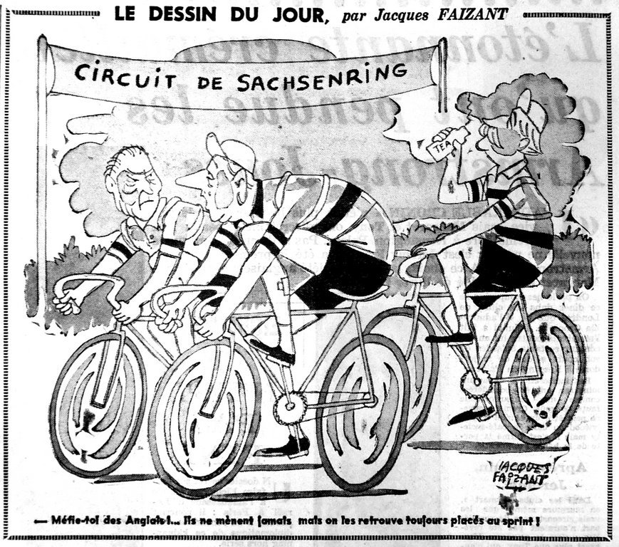 Karikatur von Faizant zur Haltung von General de Gaulle gegenüber dem Vereinigten Königreich (14. August 1960)