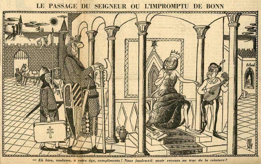 Caricature de Moisan sur l'avenir des relations franco-allemandes (3 juillet 1963)