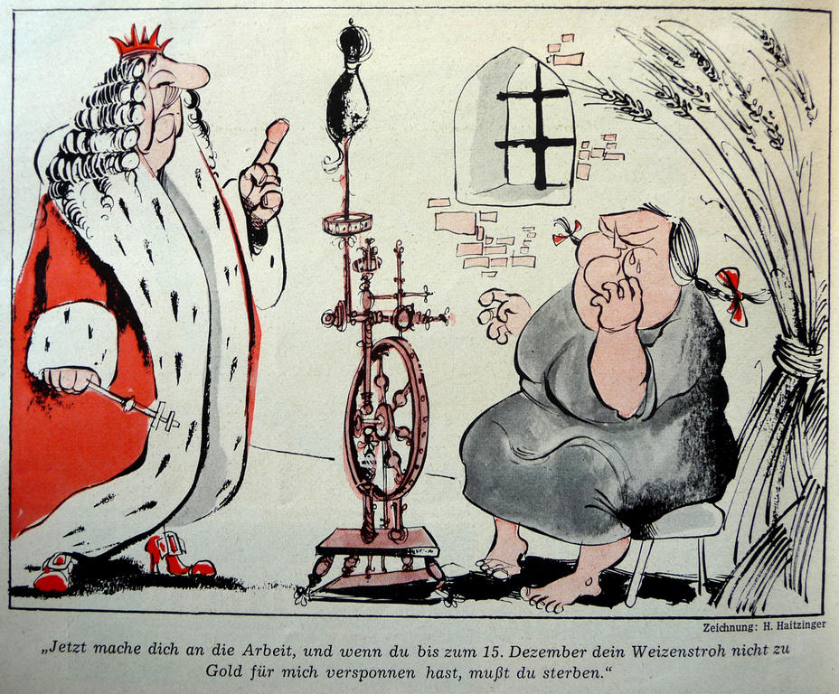 Caricature d'Haitzinger sur le couple franco-allemand face à la PAC (21 novembre 1964)