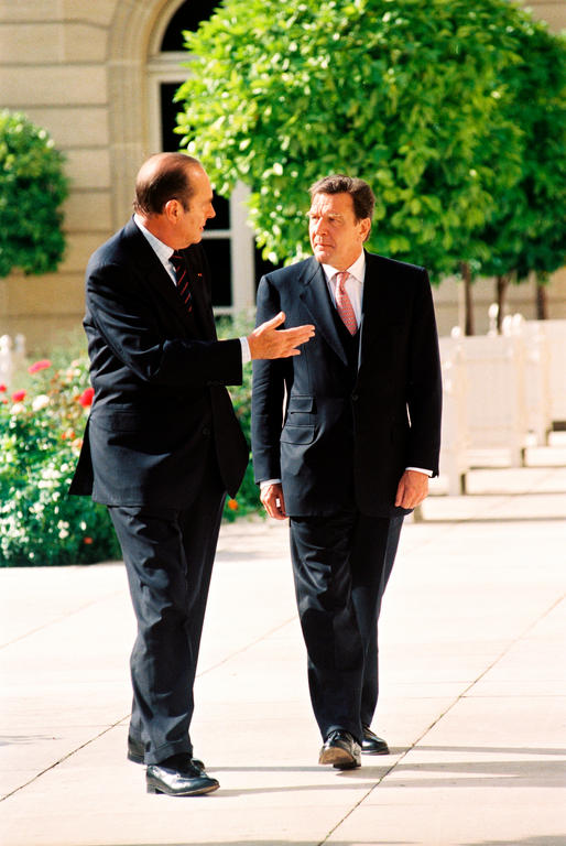 Visite en France de Gerhard Schröder, futur nouveau chancelier allemand (30 septembre 1998)