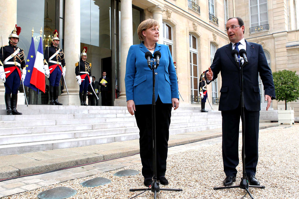 Treffen von Angela Merkel und François Hollande im Élysée-Palast (Paris, 27. Juni 2012)