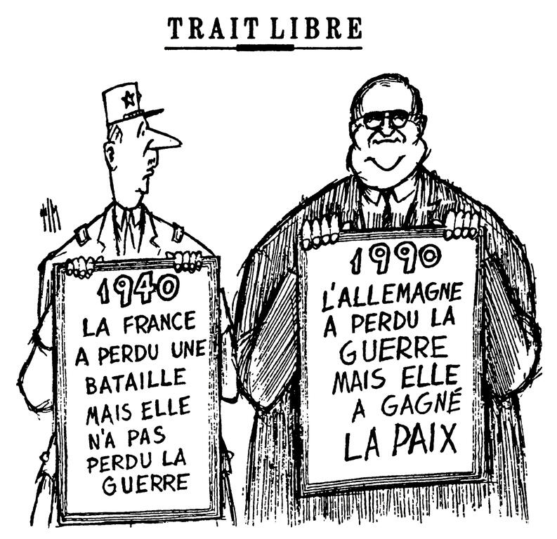 Caricature de Tim sur l'unification de l'Allemagne (24 mars 1990)