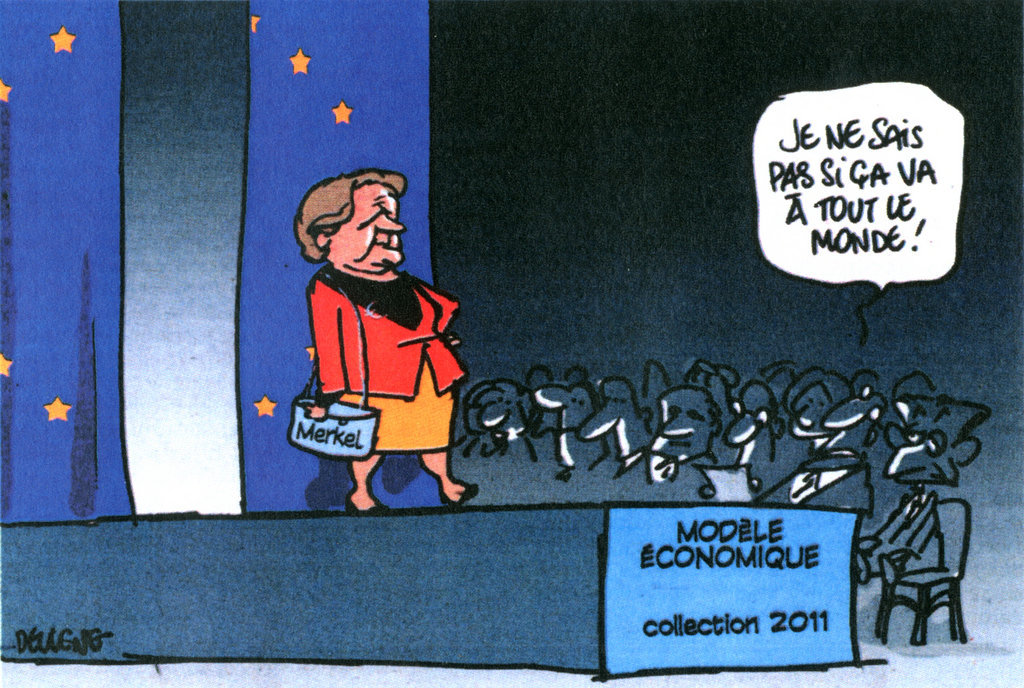 Karikatur von Deligne zum deutschen Pakt für Wettbewerbsfähigkeit (24. Februar 2011)