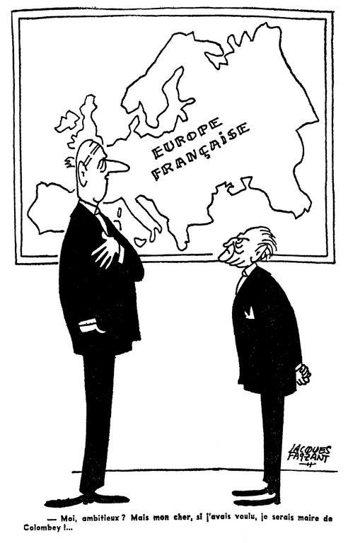Caricature de Faizant sur l'Europe du général de Gaulle (7 juillet 1962)