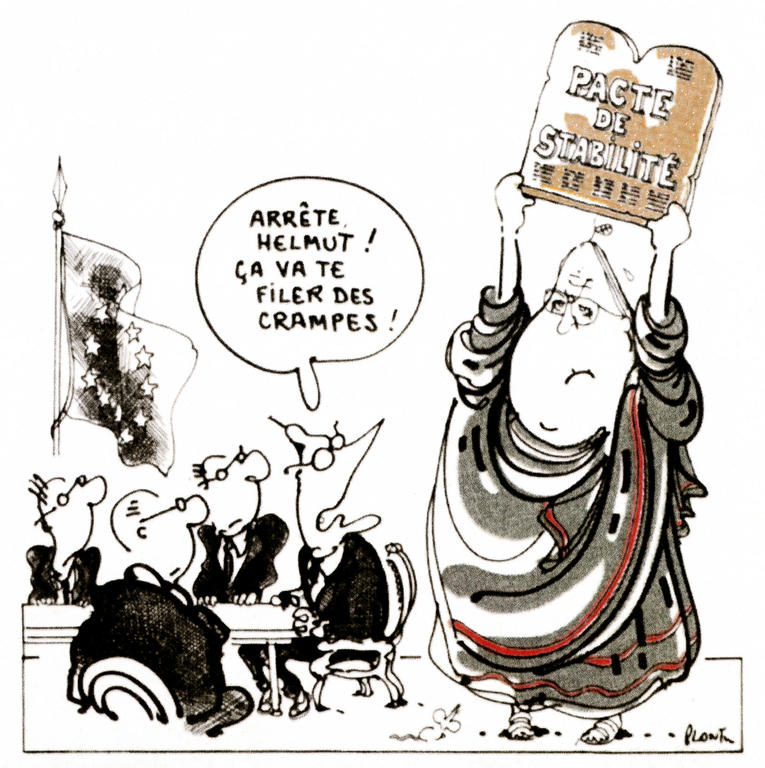 Caricature de Plantu sur le pacte de stabilité et de croissance (15 décembre 1996)