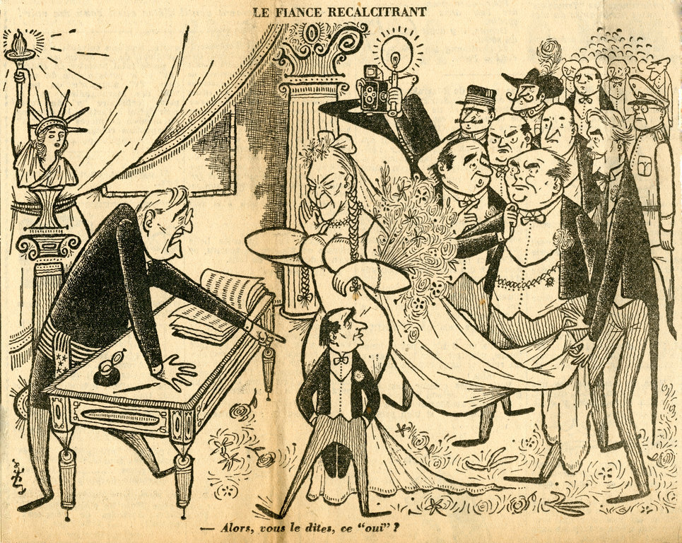 Cartoon by César on the consequences of the failure of the EDC (22 September 1954)