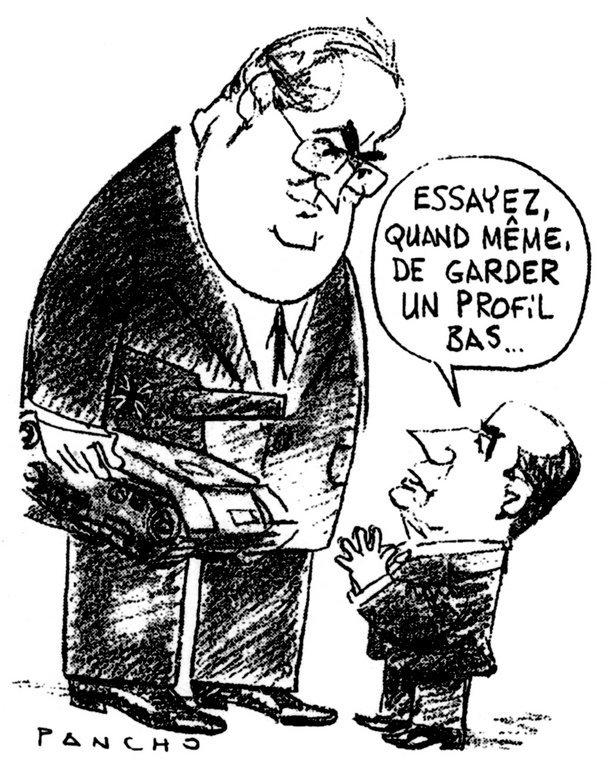 Caricature de Pancho sur la participation de soldats allemands au défilé du 14 juillet en France (14 juillet 1994)