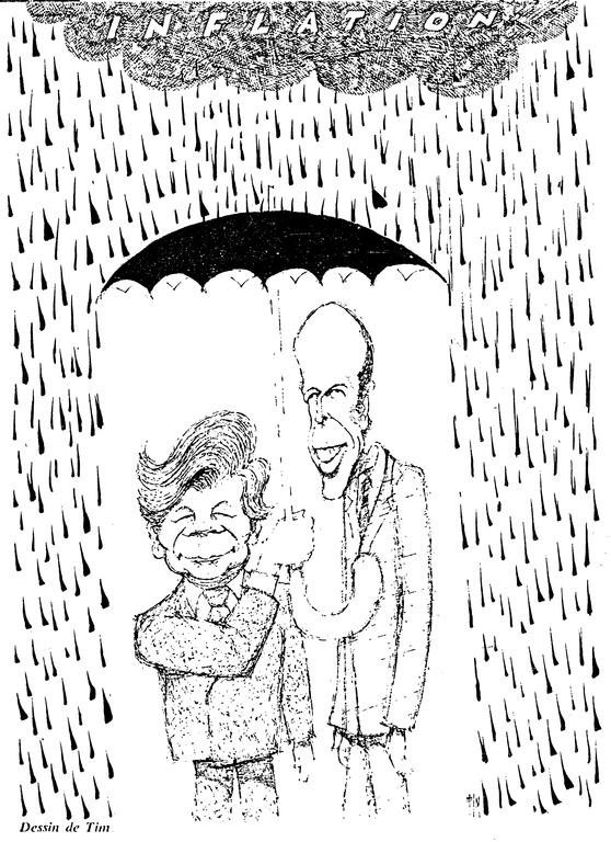 Karikatur von Tim zur Bekämpfung der Inflation (3. bis 9. Juni 1974)