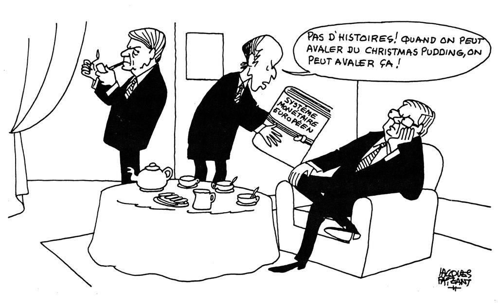 Cartoon by Faizant on the creation of the European Monetary System (5 December 1978)