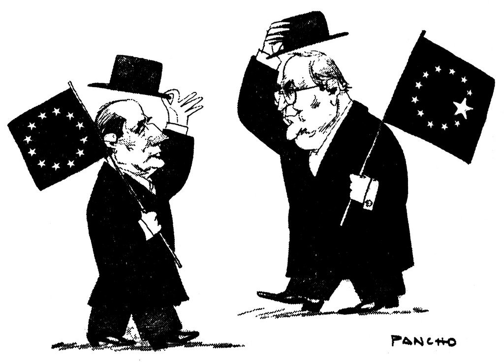 Karikatur von Pancho zur Zukunft Deutschlands innerhalb der EU (21. Dezember 1989)