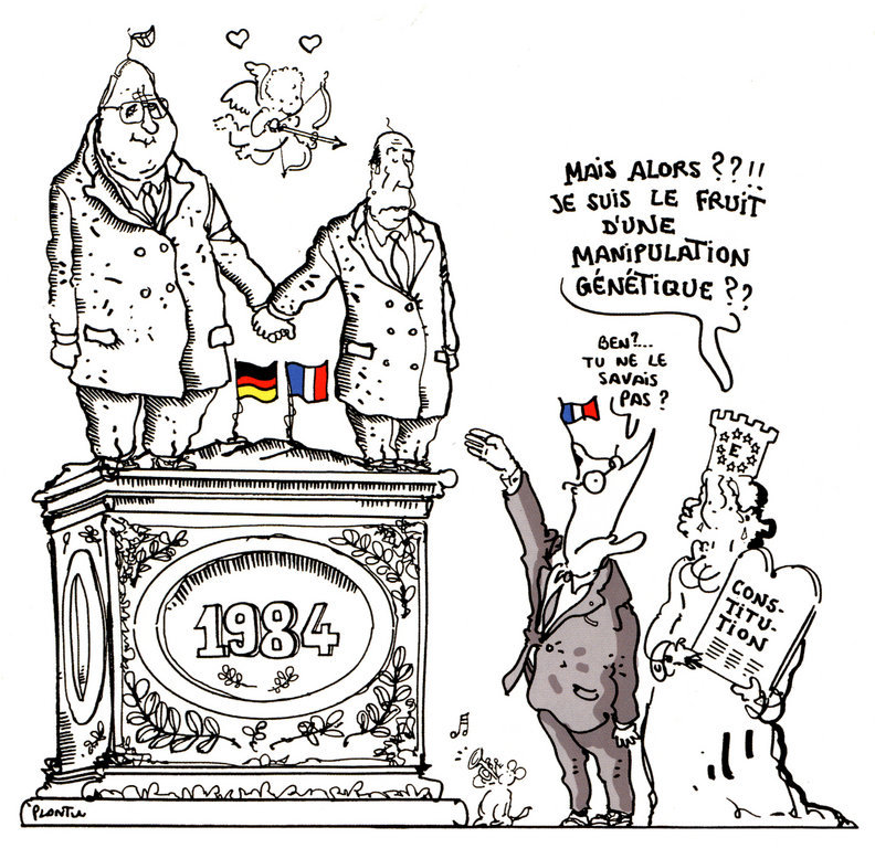 Caricature de Plantu sur l'idée de la Constitution européenne (28 juin 2000)