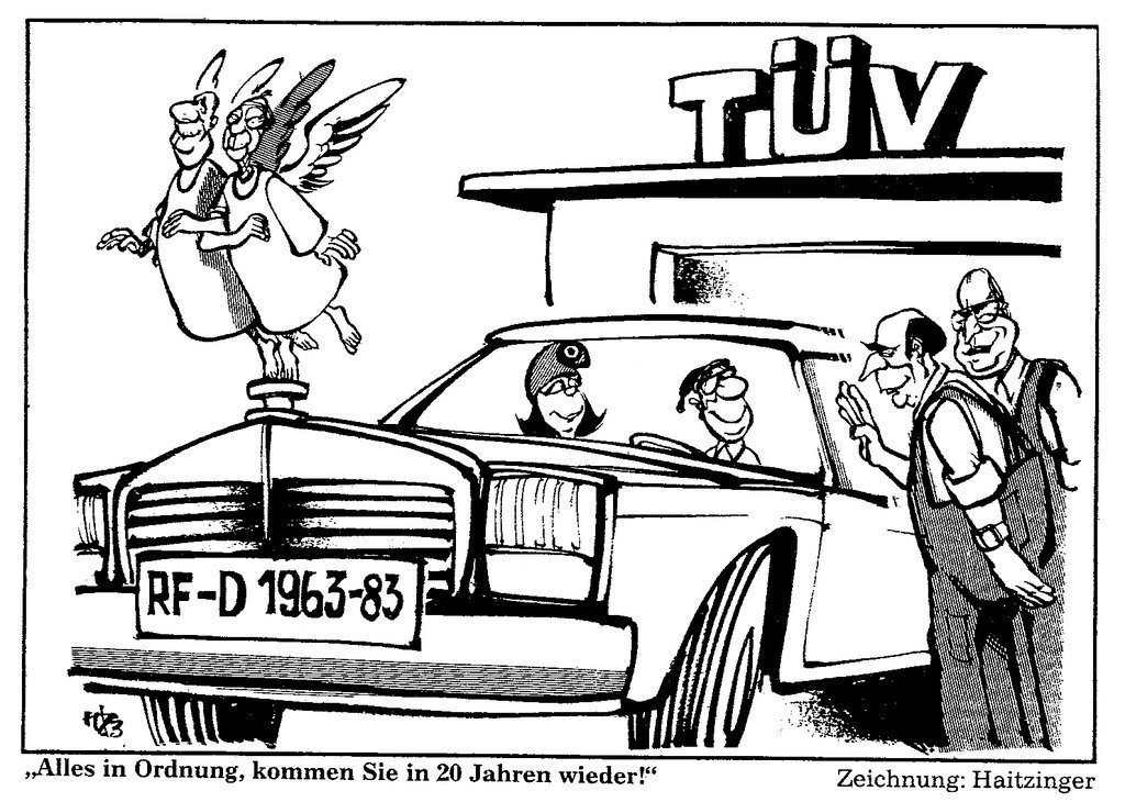 Caricature d'Haitzinger sur le 20<sup>e</sup> anniversaire du traité de l'Élysée (20 janvier 1983)