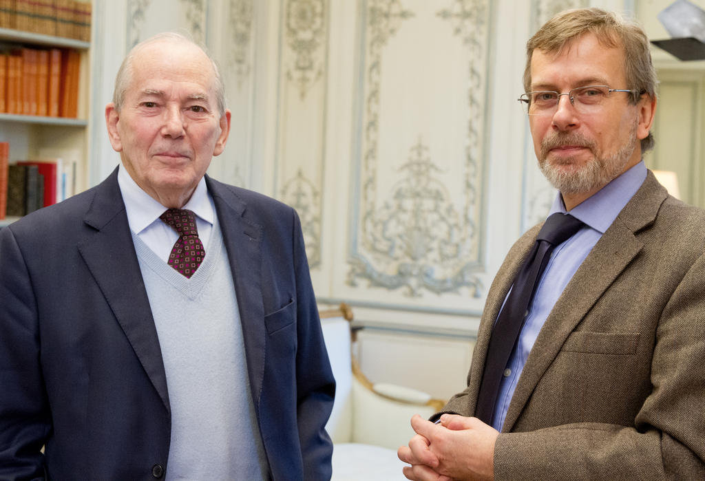 Michel Camdessus avec Renaud Dehousse (Paris, 6 février 2013)