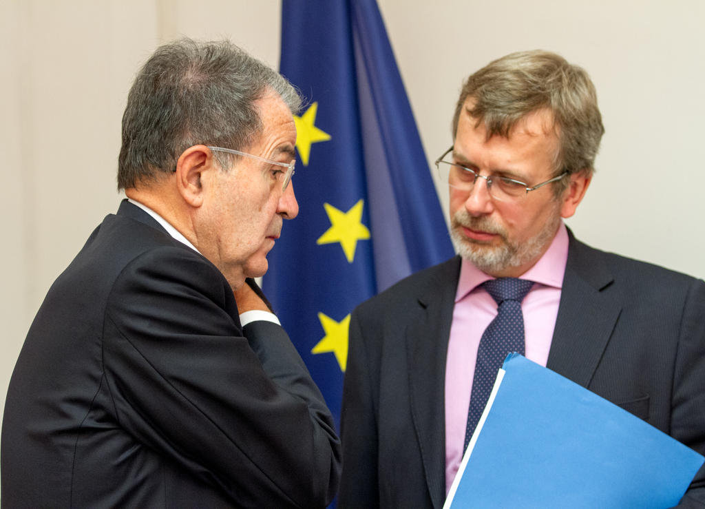 Romano Prodi with Renaud Dehousse (Bologna, 15 octobre 2012)