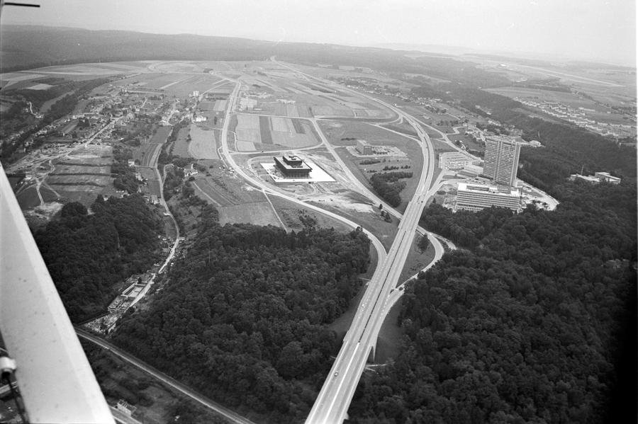 Aerial view of the Kirchberg plateau in Luxembourg