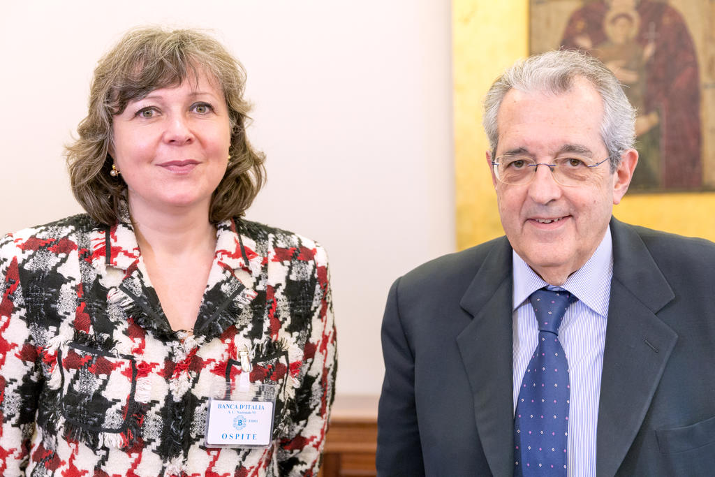 Fabrizio Saccomanni and Elena Danescu (Rome, 19 April 2016)