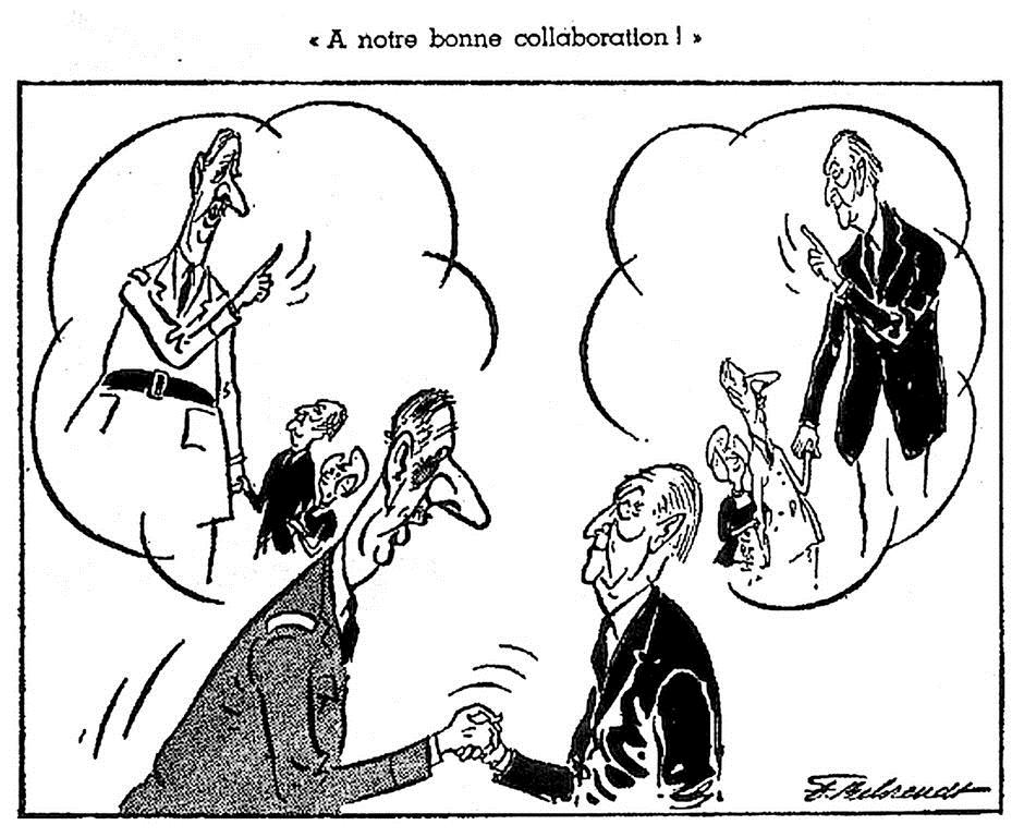 Caricature de Behrendt sur le traité d'amitié franco-allemand 13 février 1963